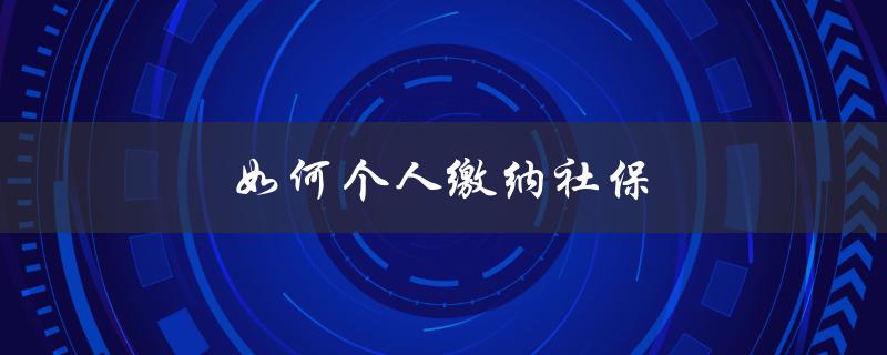 如何个人缴纳社保