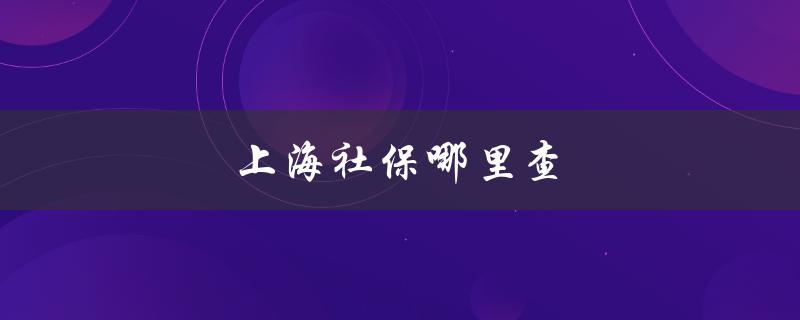 上海社保哪里查