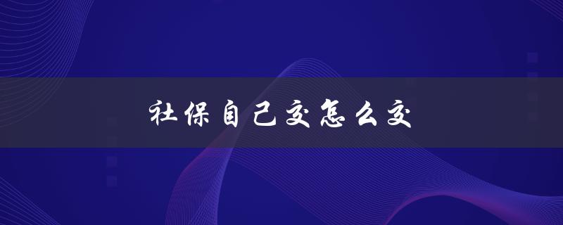 社保自己交怎么交